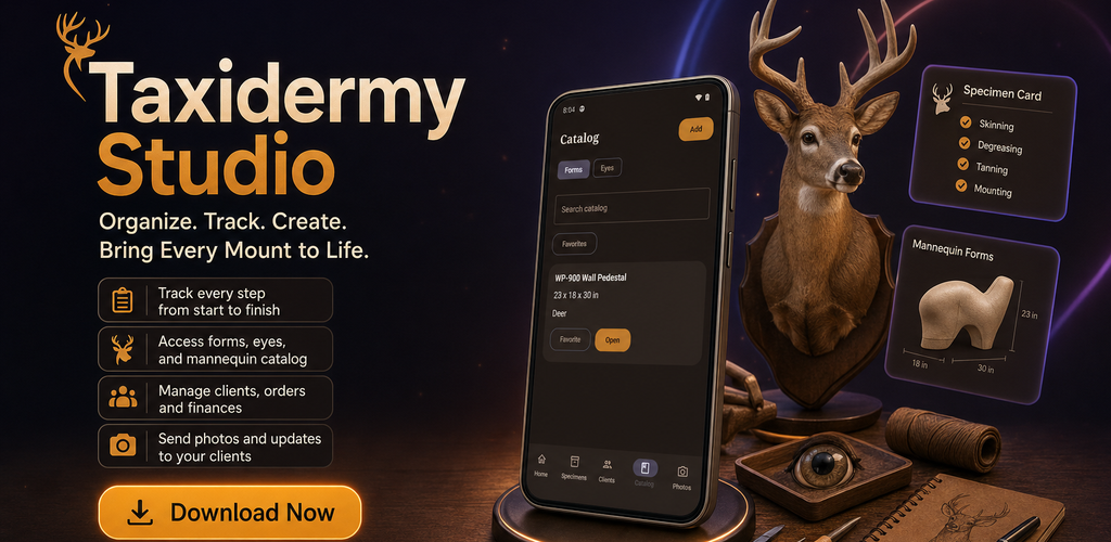 Taxidermy Studio app preview banner